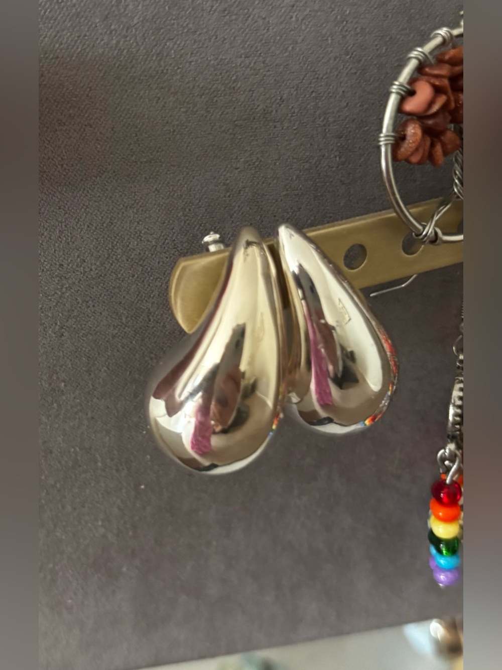 Silver Teardrop Statement Earrings
